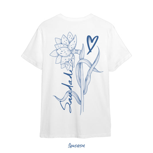 T-SHIRT FLOR AZUR BLANC
